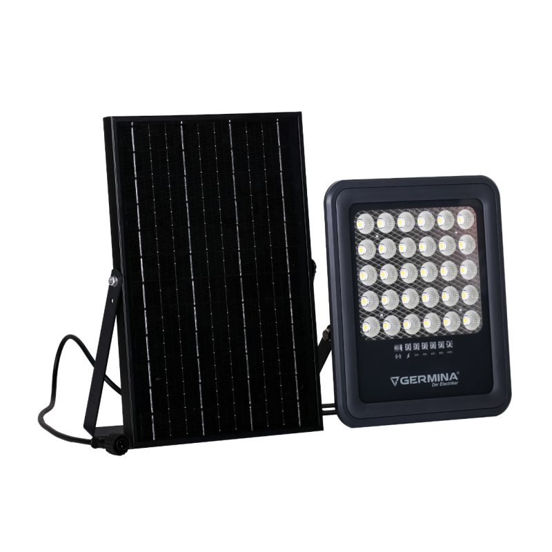 Naświetlacz LED Germina 100W solarny IP65 + pilot lampa zewnętrzna 1szt.