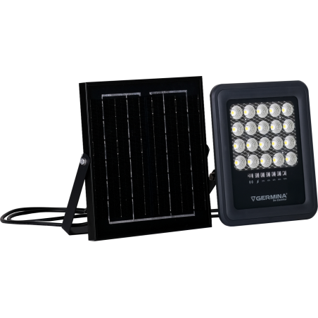 Naświetlacz LED Germina lampa solarna 50W IP65 5000K + pilot 1kpl.
