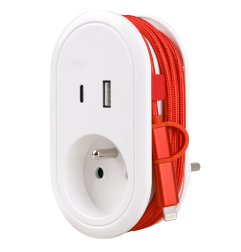 Adapter podróżny Germina z kablem ładującym rozgałęźnik 1x gniazdo 1szt.