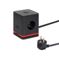 Przedłużacz wielofunkcyjny Germina kostka 3x gniazda 2x USB A 1x USB C