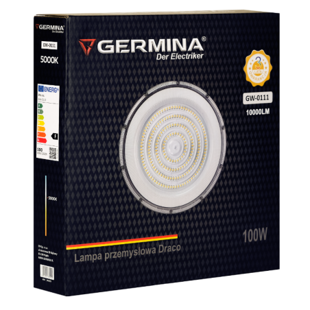 Lampa przemysłowa Germina High bay 100W lampa robocza 10000lm 1szt.