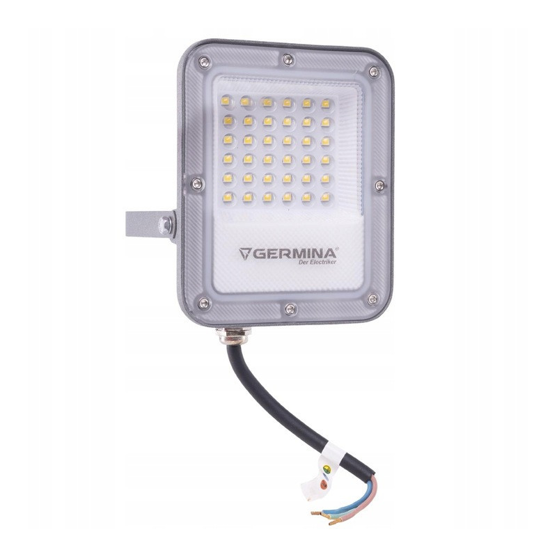 Naświetlacz LED 30W ARES z Czujnikiem Ruchu IP65 Germina 6000k reflektor lampa zewnętrzna