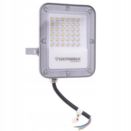 Naświetlacz LED 30W ARES z Czujnikiem Ruchu IP65 Germina 6000k reflektor lampa zewnętrzna