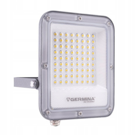 Naświetlacz LED 50W ARES z Czujnikiem Ruchu IP65 Germina 6000K reflektor lampa zewnętrzna
