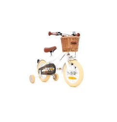 Rower dziecięcy 12" dla dziewczynki z koszykiem i kółkami bocznymi