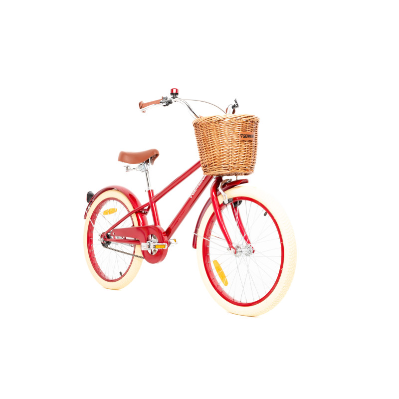 Rower dziecięcy 20" dla chłopca z koszykiem i stopką – styl vintage