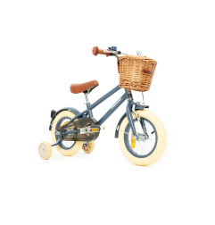 Rower dziecięcy 12" dla chłopca z koszykiem i kółkami bocznymi