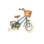 Rower dziecięcy 12" dla chłopca z koszykiem i kółkami bocznymi – styl vintage
