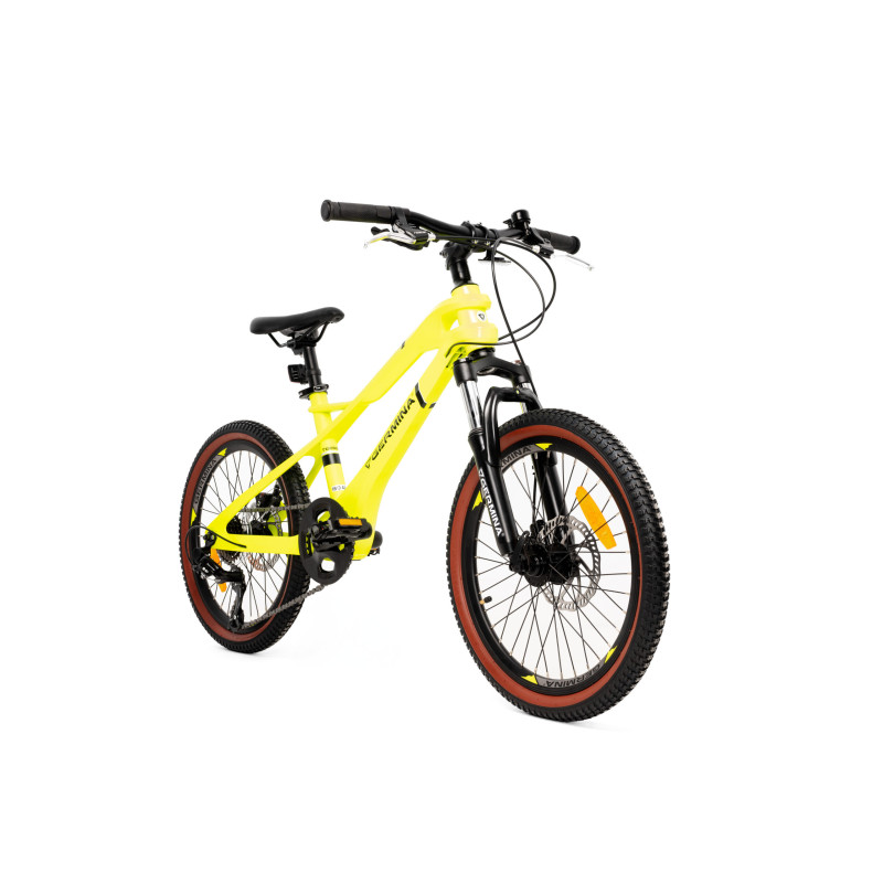 Rower dziecięcy 20" Magnesium Shimano Tourney 7 – amortyzator i hamulce tarczowe