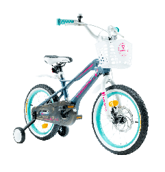 Rower dziecięcy 16" Magnesium z koszykiem i hamulcami tarczowymi