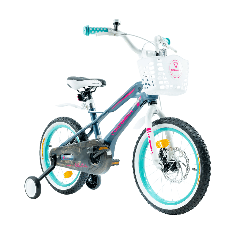 Rower dziecięcy 16" Magnesium z koszykiem, kółkami bocznymi i hamulcami tarczowymi