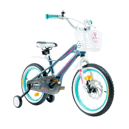 Rower dziecięcy 16" Magnesium z koszykiem i hamulcami tarczowymi