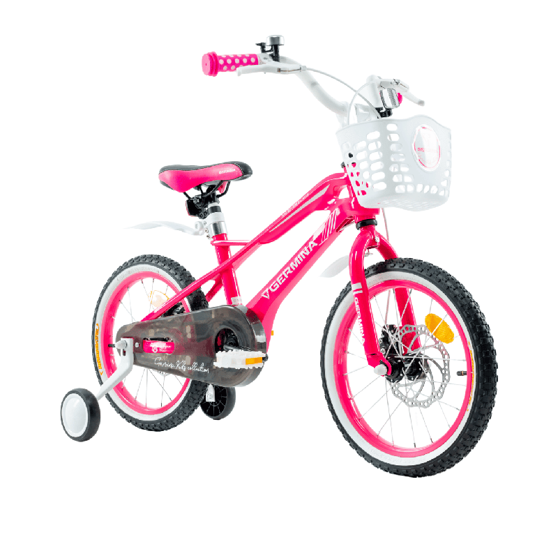 Rower dziecięcy 16" Magnesium z koszykiem, kółkami bocznymi i hamulcami tarczowymi