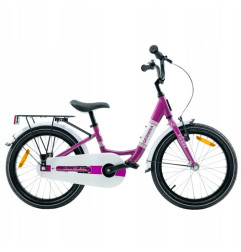 Rower dziecięcy 18" z lekką ramą aluminiową, bagażnikiem i hamulcem torpedo