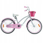 Rower dziecięcy 20" plażowy dla dziewczynki z wiklinowym koszykiem i stopką