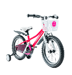 Rower dziecięcy 16" z koszykiem, kółkami bocznymi i błotnikami