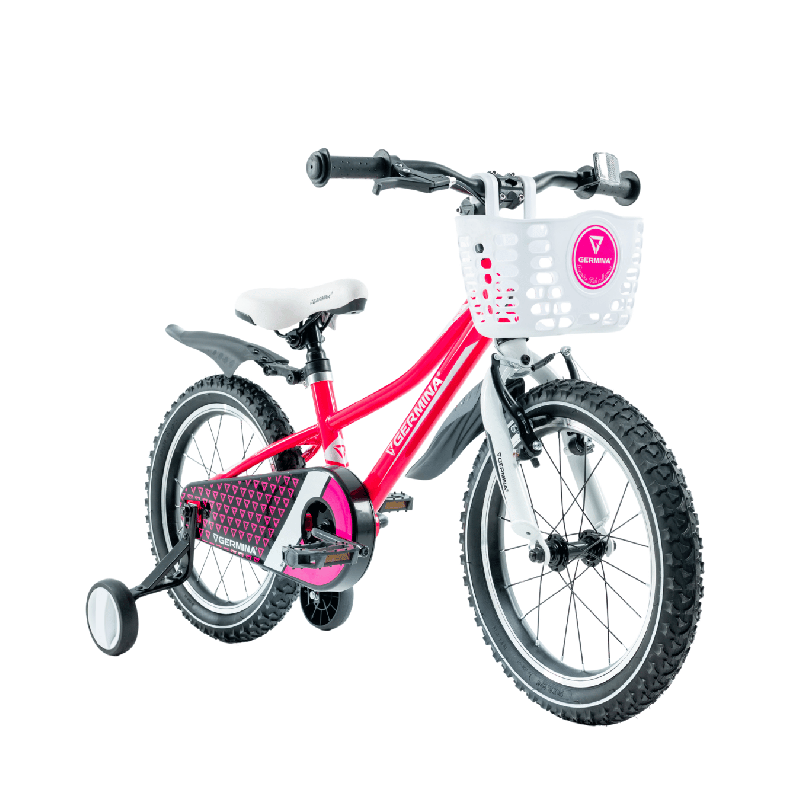 Rower dziecięcy 16" z koszykiem, kółkami bocznymi i błotnikami