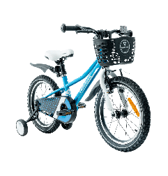 Rower dziecięcy 16" z koszykiem, kółkami bocznymi i błotnikami