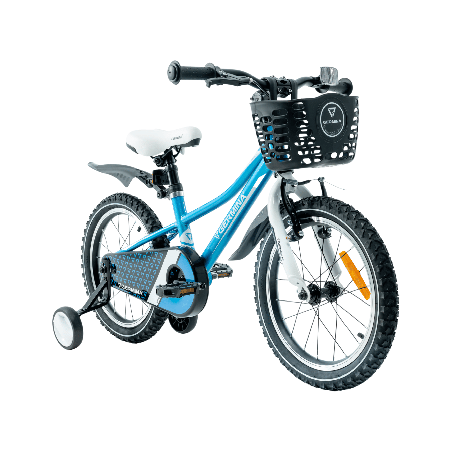 Rower dziecięcy 16" z koszykiem, kółkami bocznymi i błotnikami