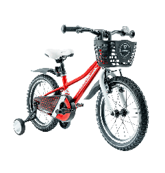 Rower dziecięcy 16" z koszykiem, kółkami bocznymi i błotnikami