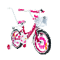 Rower dziecięcy 16 cali dla dziewczynki z kółkami bocznymi | Koszyk, prowadnik