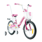Rower dziecięcy 16 cali dla dziewczynki z kółkami bocznymi | Koszyk, prowadnik