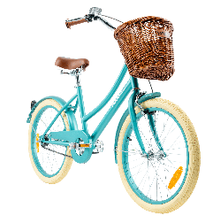 Rower dziecięcy 20" Vintage dla dziewczynki z koszykiem i stopką