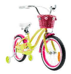 Rower dziecięcy 16" plażowy z koszykiem i kółkami bocznymi