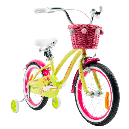 Rower dziecięcy 16" plażowy z koszykiem i kółkami bocznymi