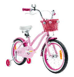 Rower dziecięcy 16" plażowy z koszykiem i kółkami bocznymi