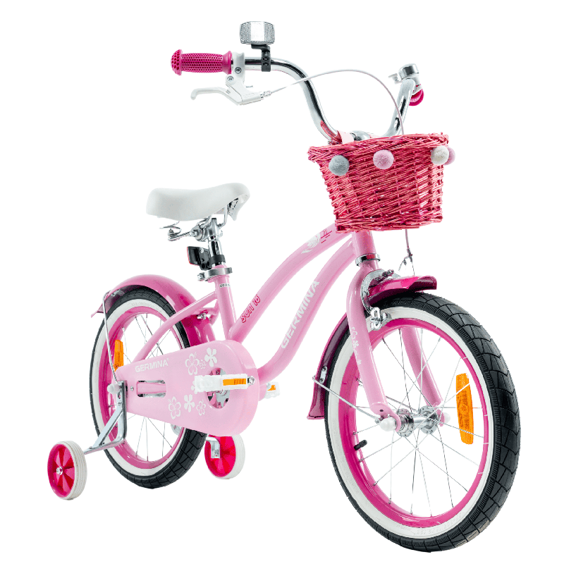 Rower dziecięcy 16" plażowy z koszykiem i kółkami bocznymi