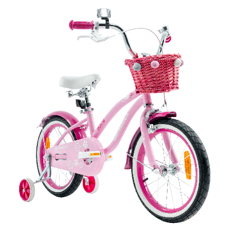 Rower dziecięcy 16" plażowy z koszykiem i kółkami bocznymi