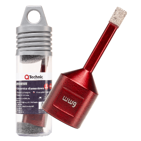 Otwornica diamentowa 6 mm QTechnic M14 do gresu