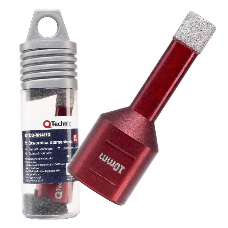 Otwornica diamentowa 10 mm QTechnic M14 do gresu i płytek