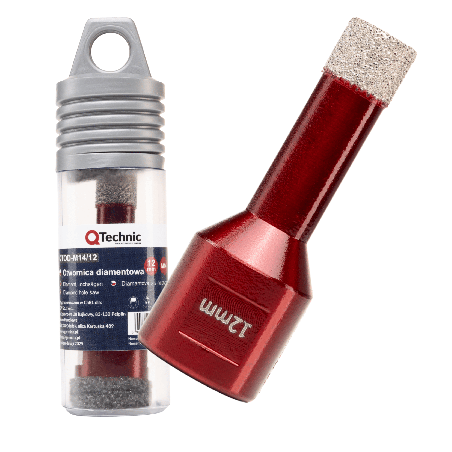 Otwornica diamentowa 12 mm QTechnic M14 do gresu i płytek