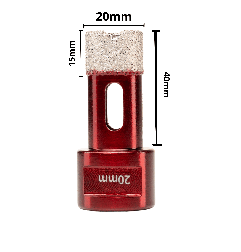 Otwornica diamentowa 20 mm QTechnic M14 do gresu, płytek i kamienia