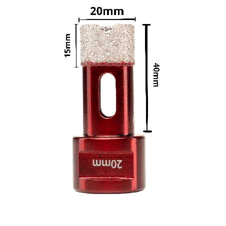 Otwornica diamentowa 20 mm QTechnic M14 do gresu, płytek i kamienia