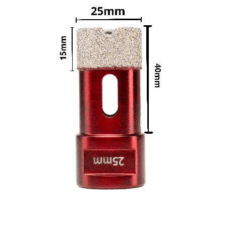 Otwornica diamentowa 25 mm QTechnic M14 do gresu, płytek i kamienia