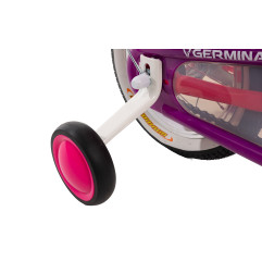 Rower dziecięcy 12 cali dla dziewczynki z koszykiem i bagażnikiem – pierwszy rowerek, boczne kółka