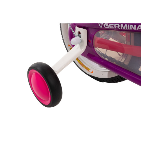 Rower dziecięcy 12 cali dla dziewczynki z koszykiem i bagażnikiem – pierwszy rowerek, boczne kółka