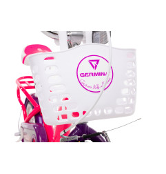 Rower dziecięcy 12 cali dla dziewczynki z koszykiem i bagażnikiem – pierwszy rowerek, boczne kółka