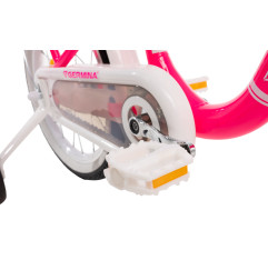 Rower dziecięcy 16 cali dla dziewczynki z koszykiem i bagażnikiem – rower z bocznymi kółkami