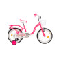 Rower dziecięcy 16 cali dla dziewczynki z koszykiem i bagażnikiem – rower z bocznymi kółkami