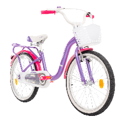 Rower dziecięcy 20 cali dla dziewczynki z koszykiem i bagażnikiem
