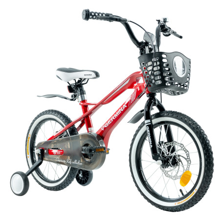 Rower dziecięcy 16" Magnesium z koszykiem i hamulcami tarczowymi