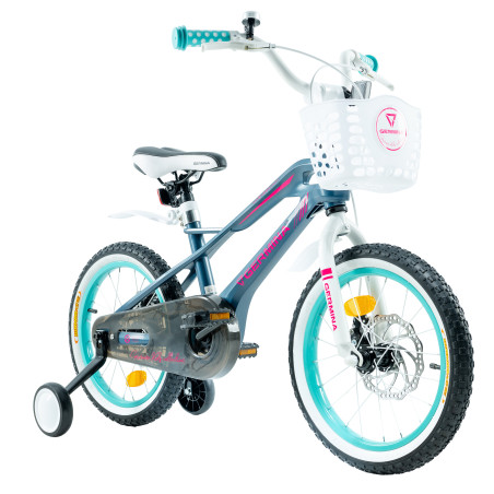 Rower dziecięcy 16" Magnesium z koszykiem i hamulcami tarczowymi