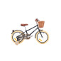 Rower dziecięcy 16" dla chłopca z koszykiem i kółkami bocznymi – styl vintage